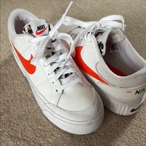Nike Women's White and Red Sneakers